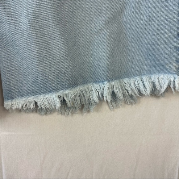 Forever 21 Premium Jean Shorts Size 34 Blue Denim Light Wash Frayed High Rise - Picture 2 of 7